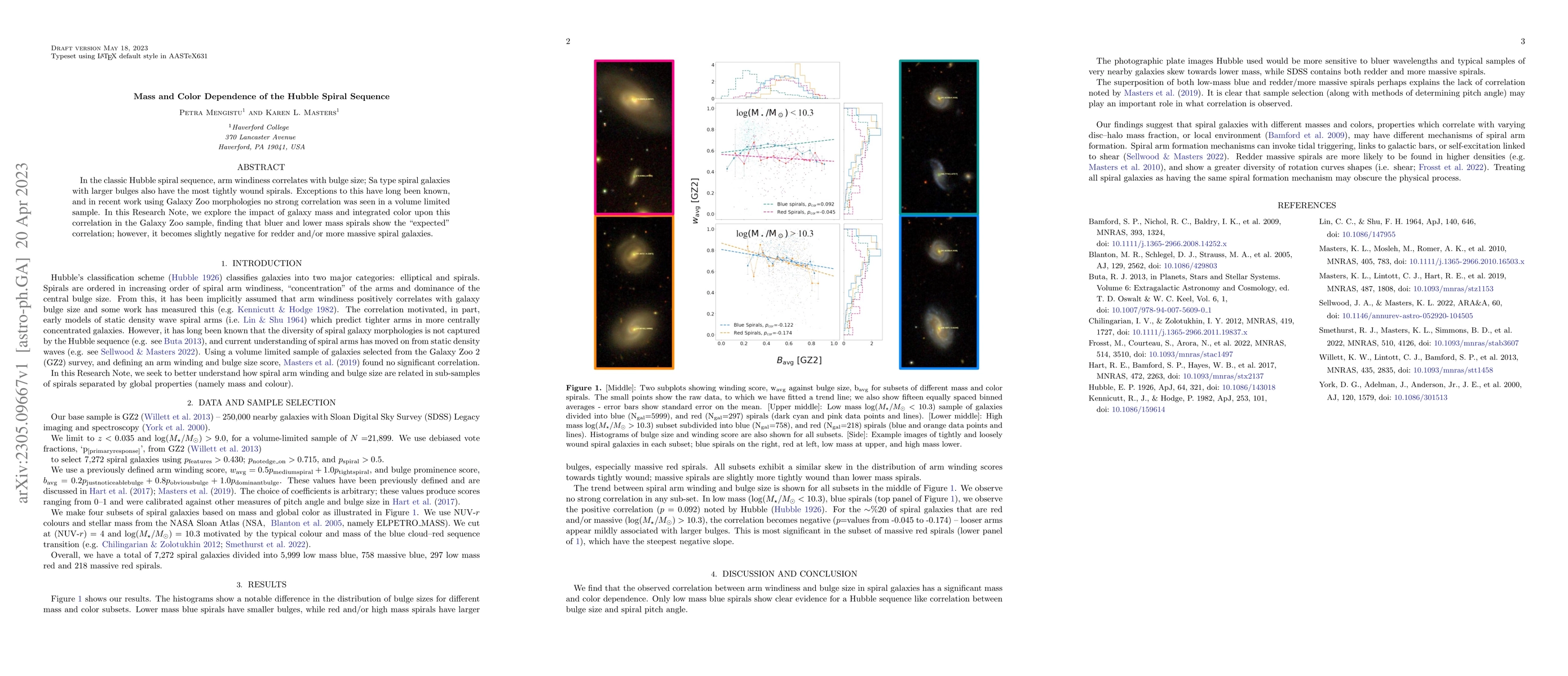 Thumbnail for Mass and Color Dependence of the Hubble Spiral Sequence