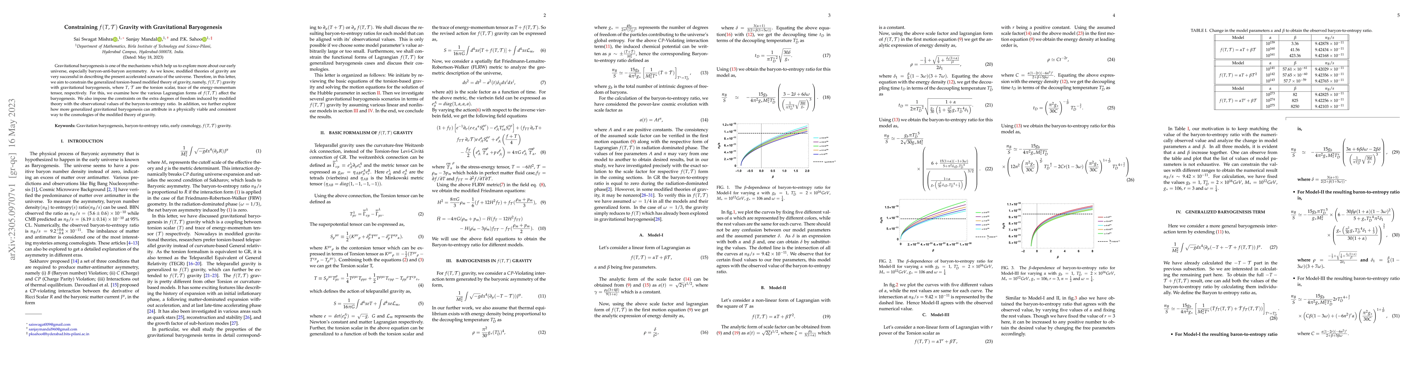 Thumbnail for Constraining $f(T,\mathcal{T})$ Gravity with Gravitational Baryogenesis
