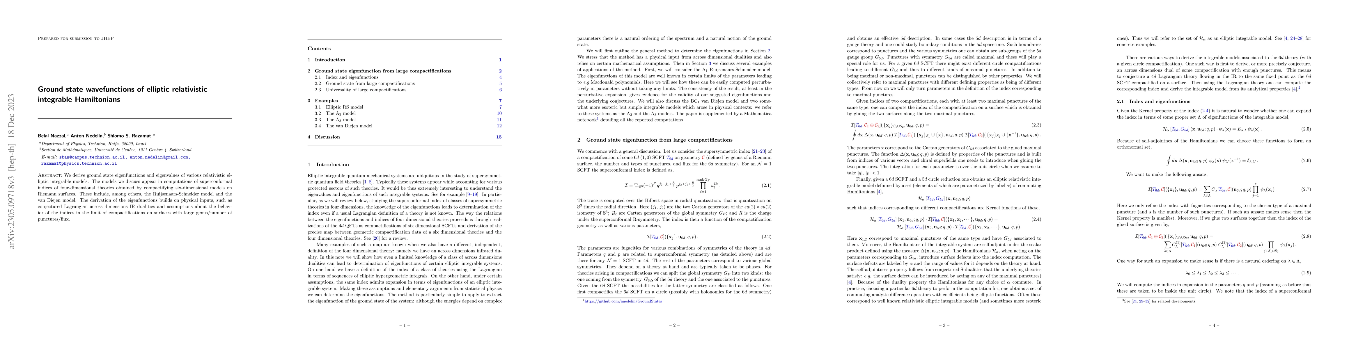 Thumbnail for Ground state wavefunctions of elliptic relativistic integrable
  Hamiltonians
