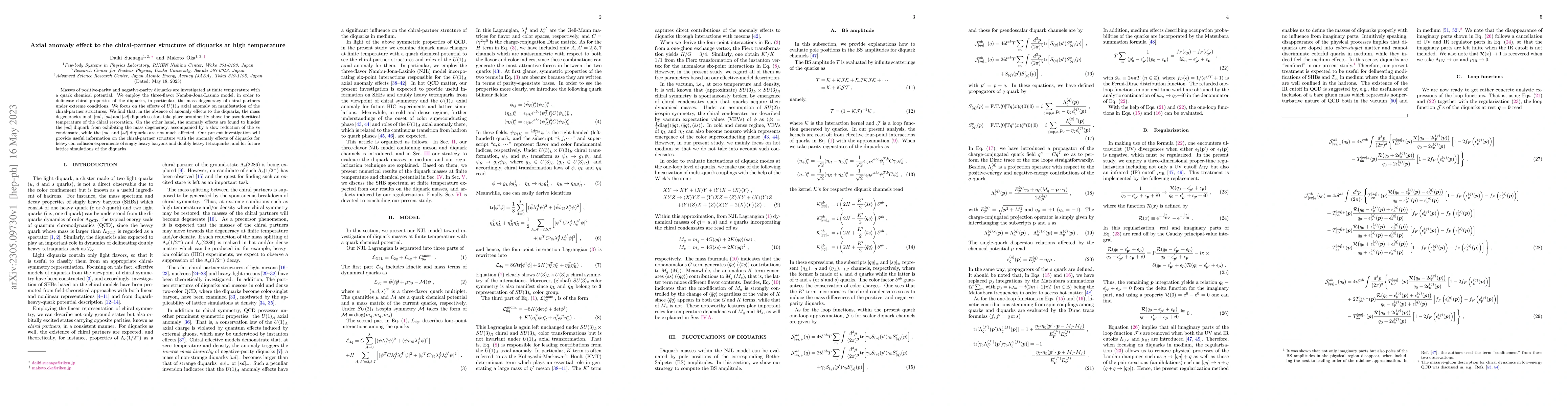 Thumbnail for Axial anomaly effect to the chiral-partner structure of diquarks at high
  temperature
