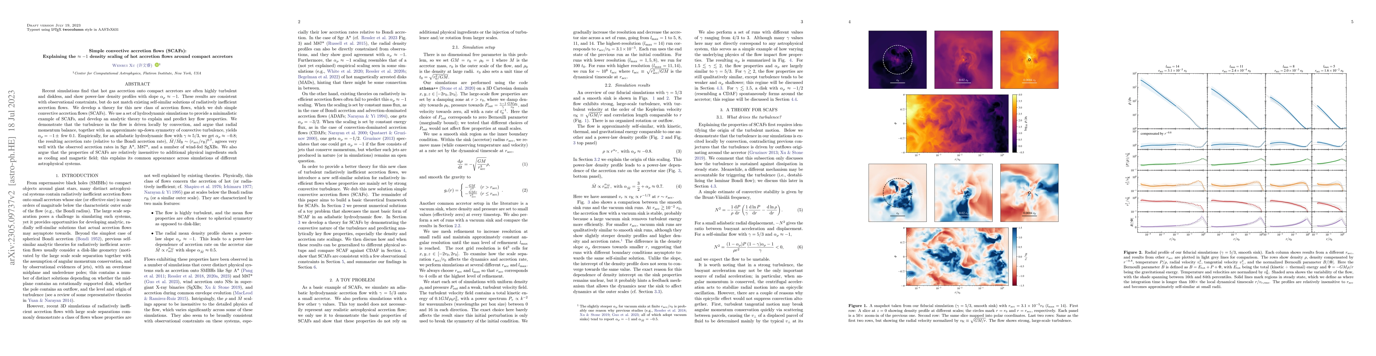 Thumbnail for Simple convective accretion flows (SCAFs): Explaining the $\approx-1$
  density scaling of hot accretion flows around compact accretors