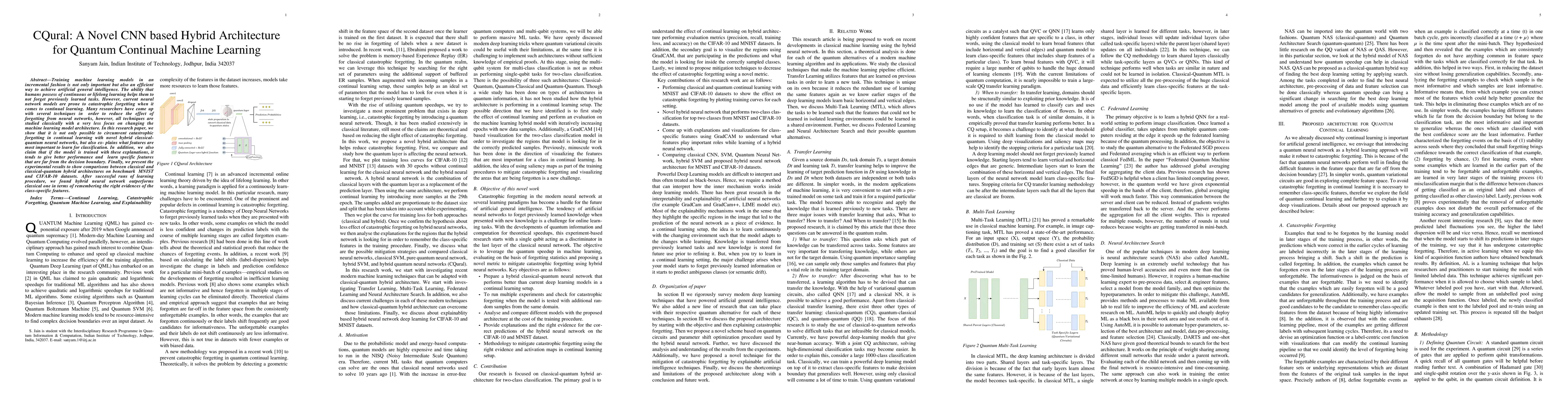 Thumbnail for CQural: A Novel CNN based Hybrid Architecture for Quantum Continual
  Machine Learning