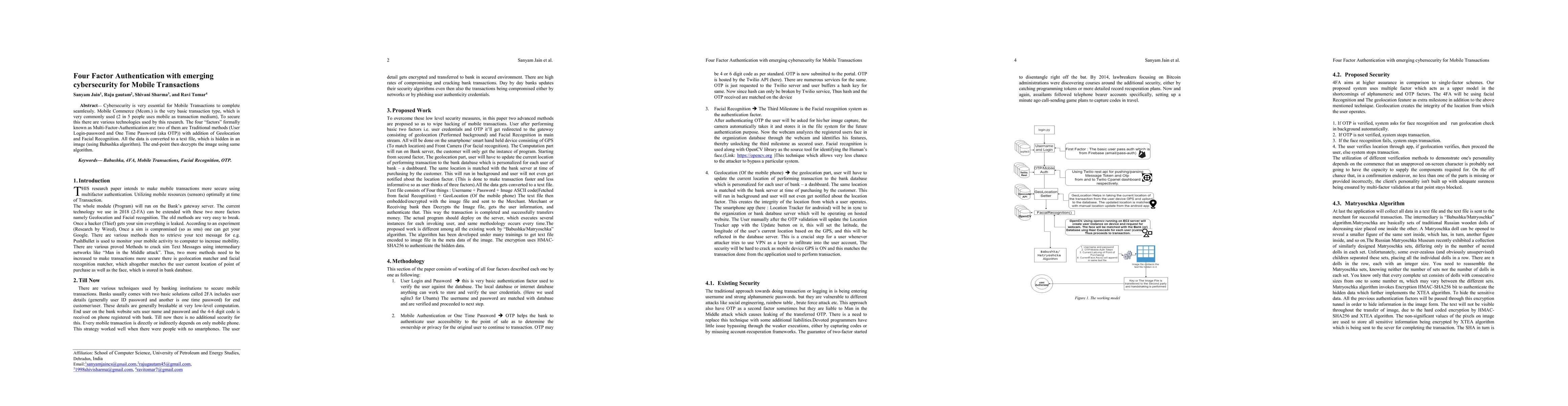 Thumbnail for Four Factor Authentication with emerging cybersecurity for Mobile
  Transactions