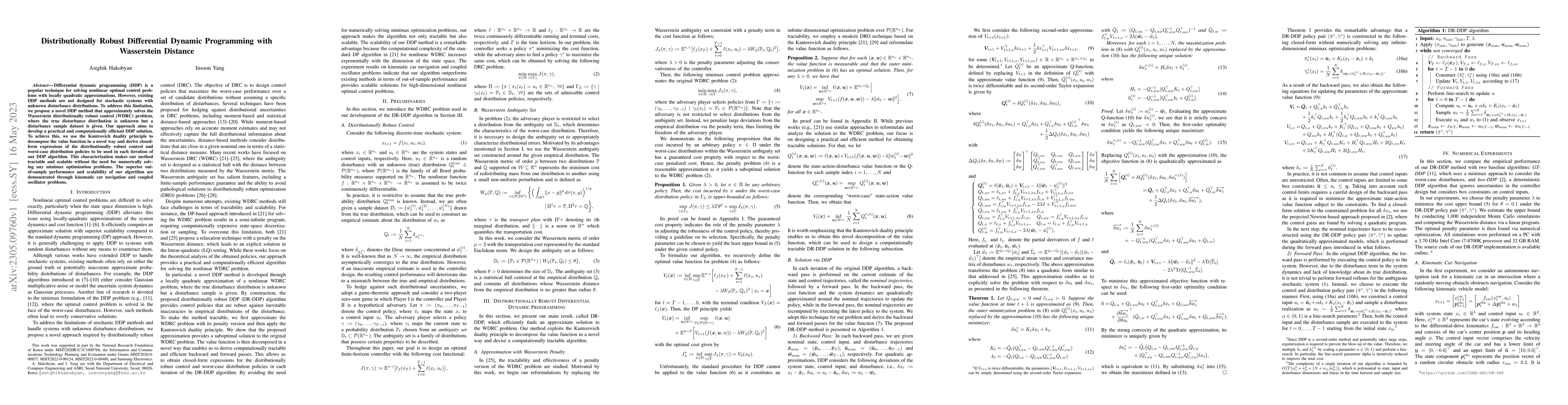 Thumbnail for Distributionally Robust Differential Dynamic Programming with
  Wasserstein Distance