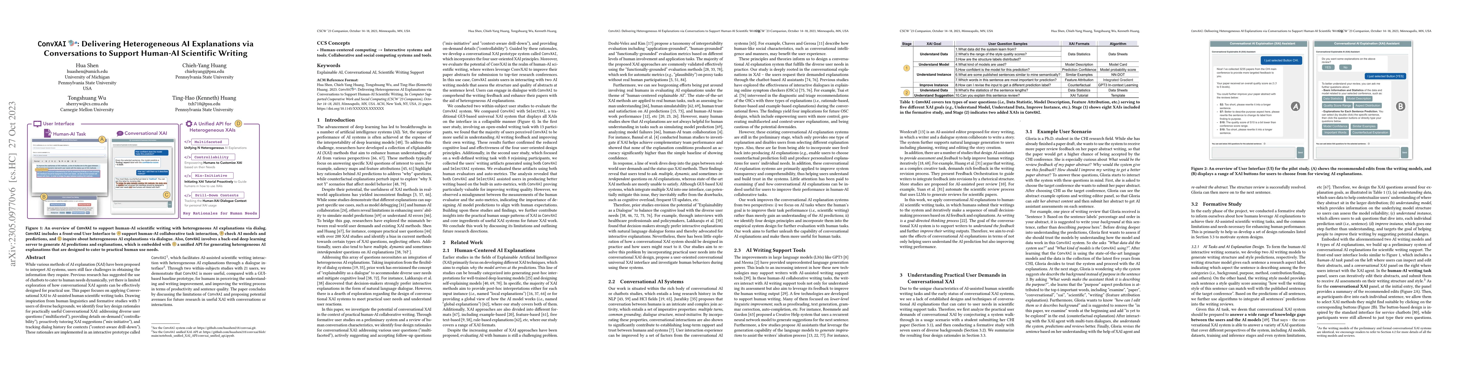 Thumbnail for ConvXAI: Delivering Heterogeneous AI Explanations via Conversations to
  Support Human-AI Scientific Writing