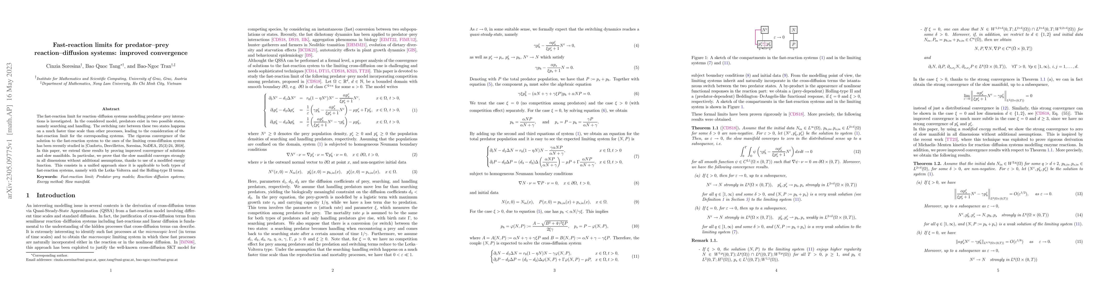 Thumbnail for Fast-reaction limits for predator--prey reaction--diffusion systems:
  improved convergence