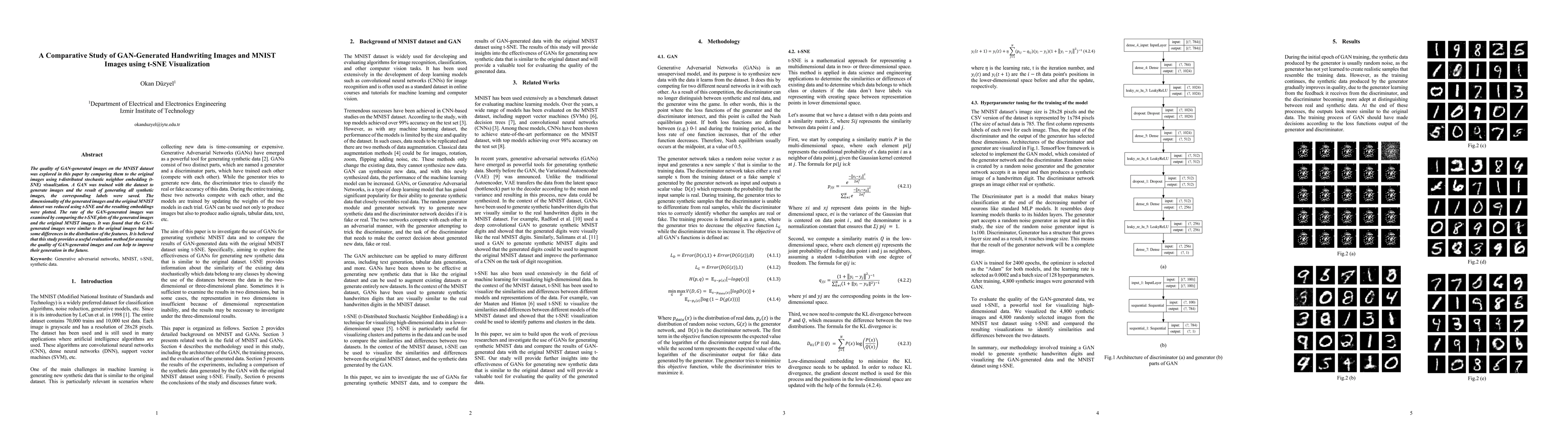 Thumbnail for A Comparative Study of GAN-Generated Handwriting Images and MNIST Images
  using t-SNE Visualization