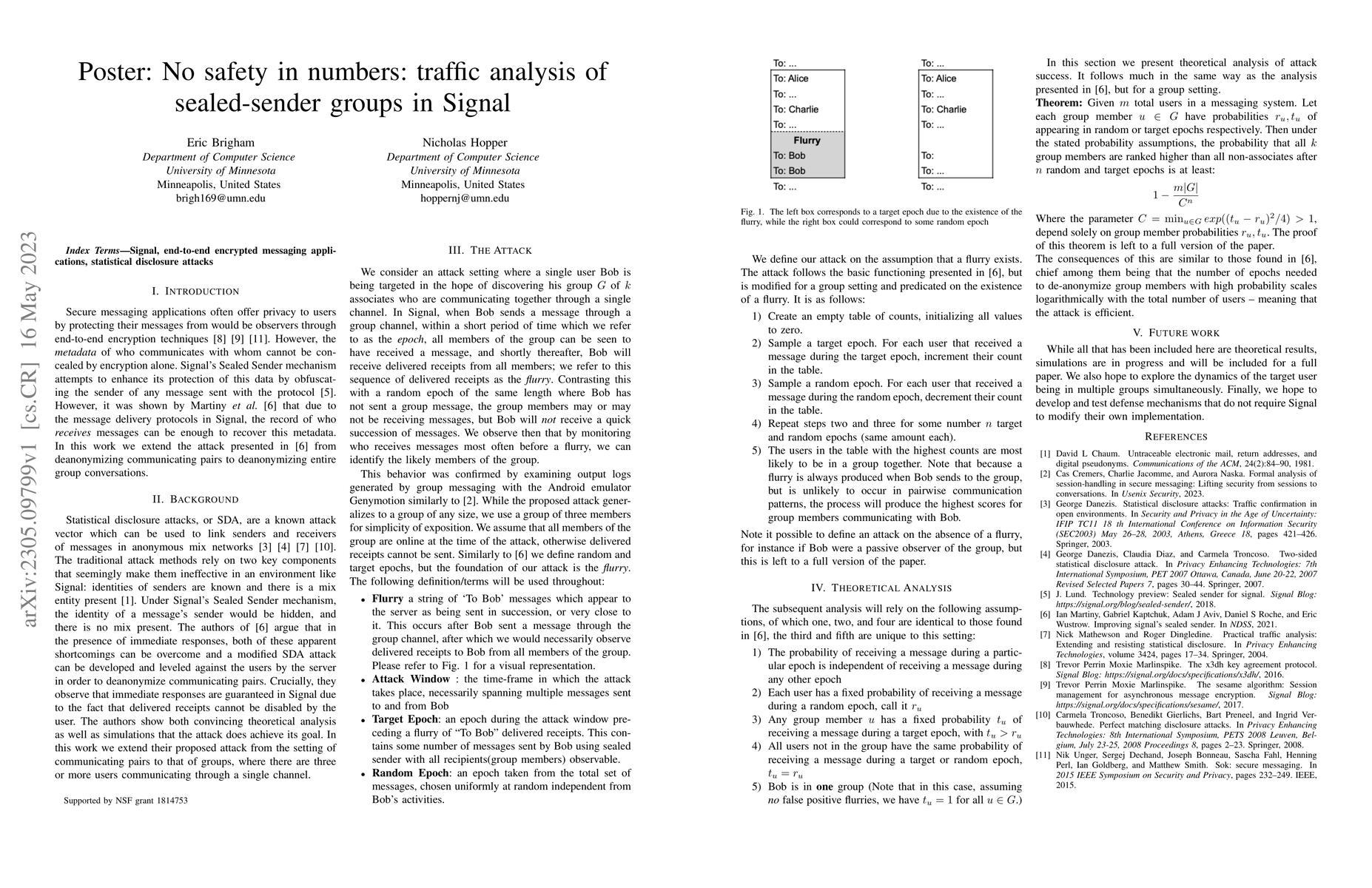 Thumbnail for Poster: No safety in numbers: traffic analysis of sealed-sender groups
  in Signal