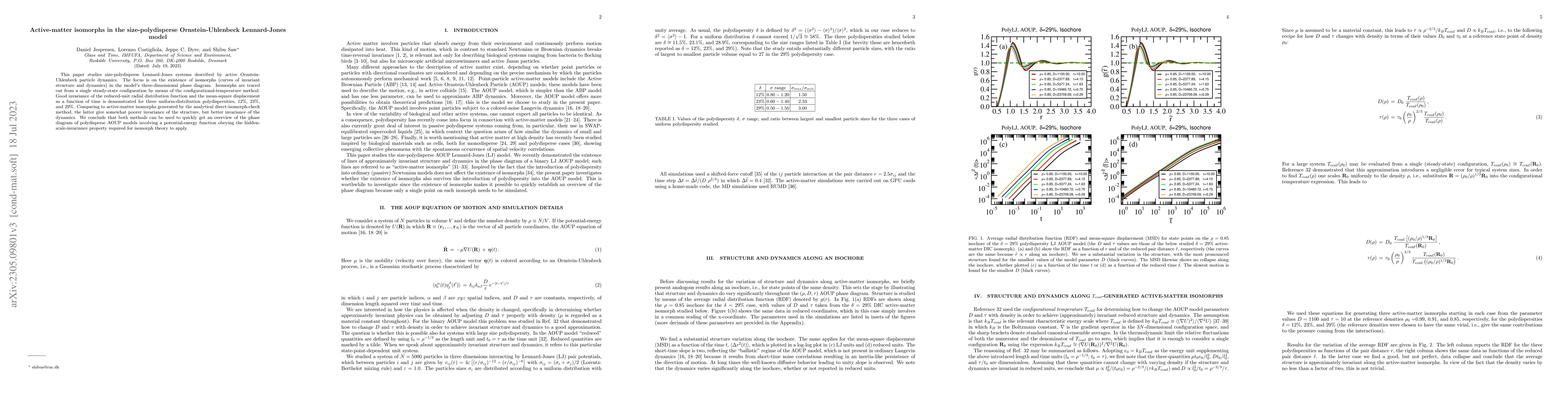 Thumbnail for Active-matter isomorphs in the size-polydisperse Ornstein-Uhlenbeck
  Lennard-Jones model