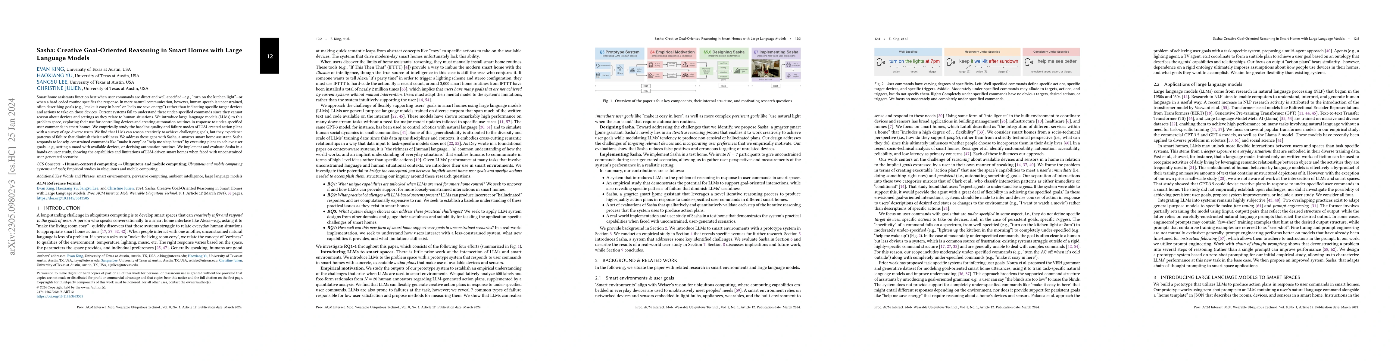 Thumbnail for Sasha: Creative Goal-Oriented Reasoning in Smart Homes with Large
  Language Models
