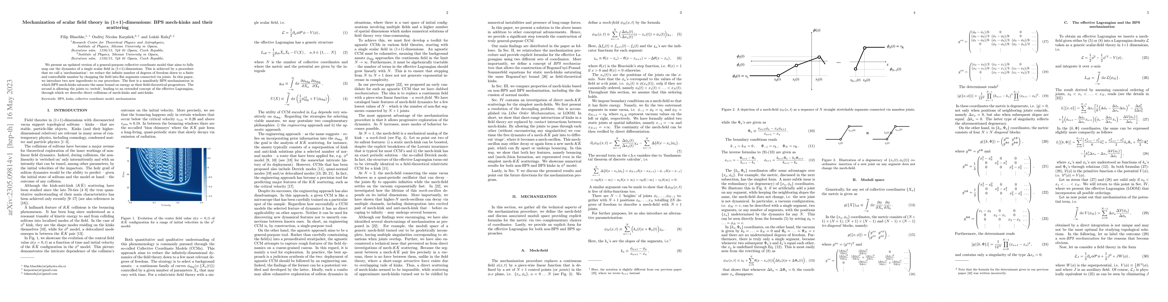 Thumbnail for Mechanization of scalar field theory in (1+1)-dimensions: BPS mech-kinks
  and their scattering