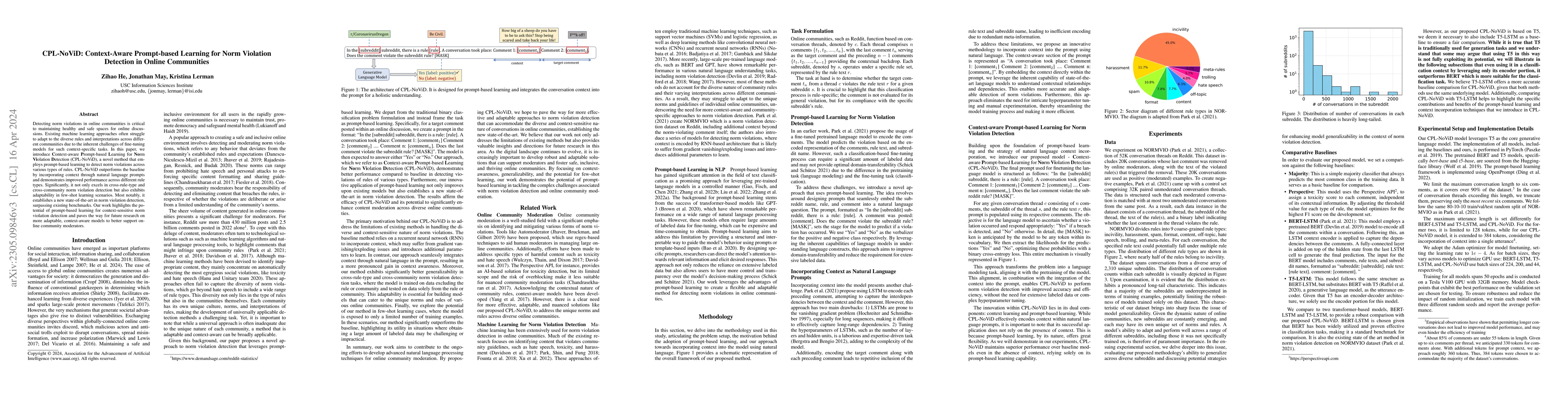 Thumbnail for CPL-NoViD: Context-Aware Prompt-based Learning for Norm Violation
  Detection in Online Communities