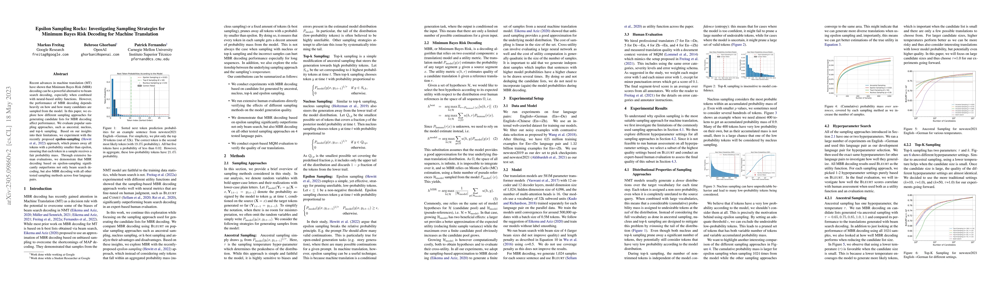Thumbnail for Epsilon Sampling Rocks: Investigating Sampling Strategies for Minimum
  Bayes Risk Decoding for Machine Translation