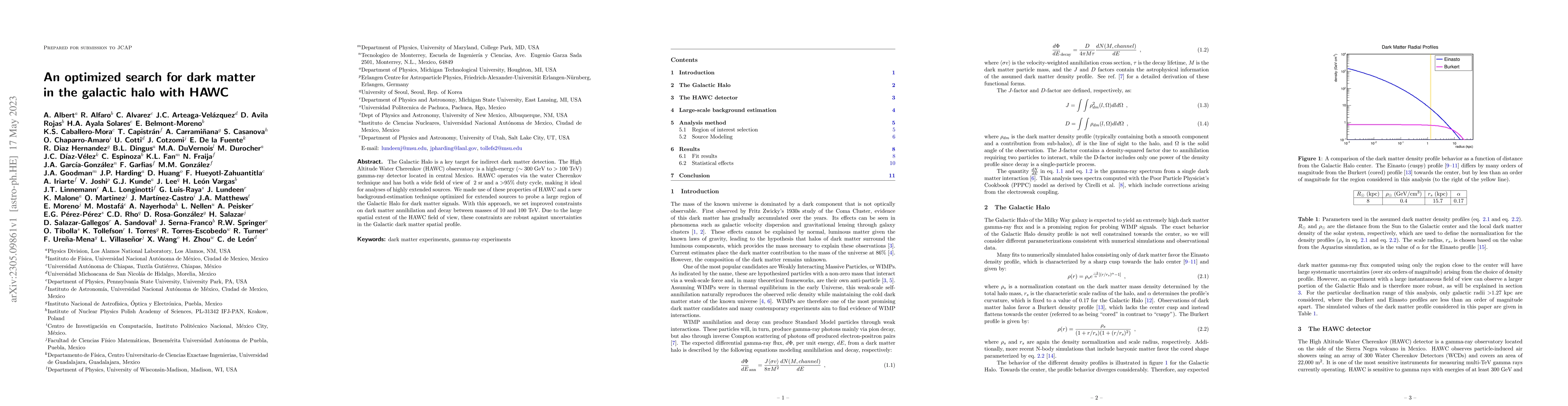 Thumbnail for An optimized search for dark matter in the galactic halo with HAWC