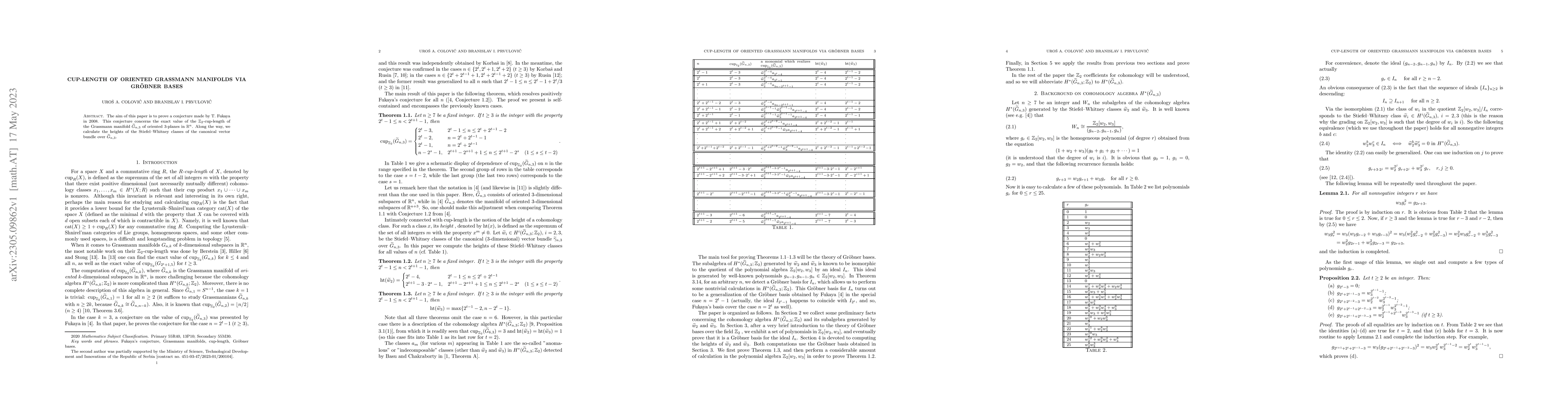 Thumbnail for Cup-length of oriented Grassmann manifolds via Gr\"obner bases