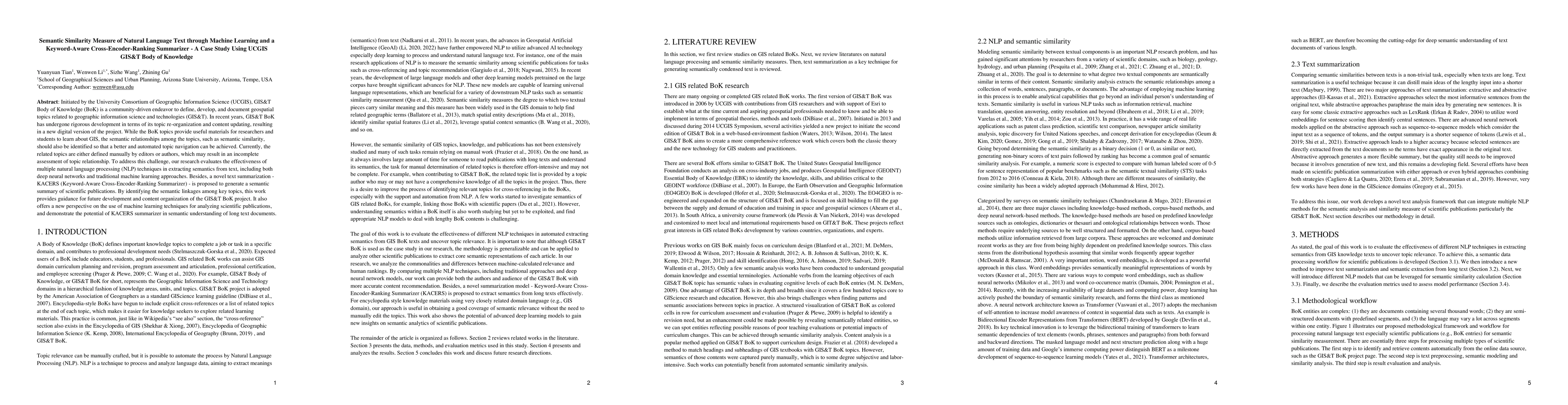 Thumbnail for Semantic Similarity Measure of Natural Language Text through Machine
  Learning and a Keyword-Aware Cross-Encoder-Ranking Summarizer -- A Case Study
  Using UCGIS GIS&T Body of Knowledge