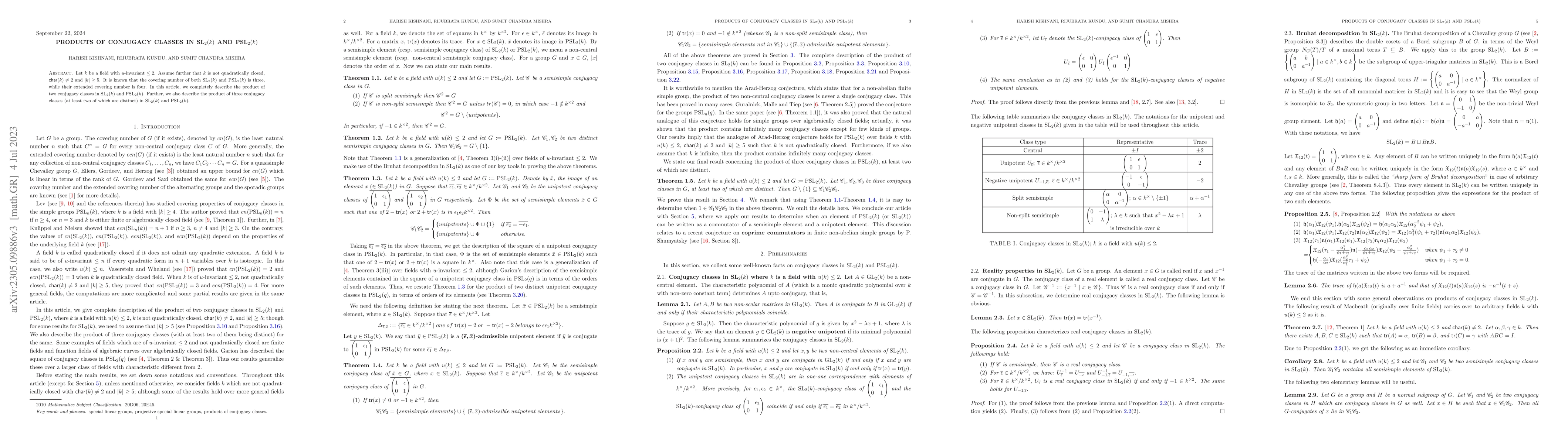 Thumbnail for Products of conjugacy classes in $\text{SL}_2(k)$ and $\text{PSL}_2(k)$
