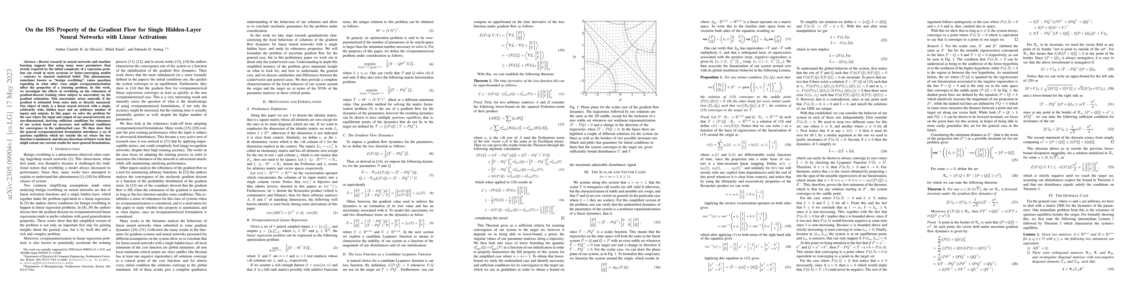 Thumbnail for On the ISS Property of the Gradient Flow for Single Hidden-Layer Neural
  Networks with Linear Activations