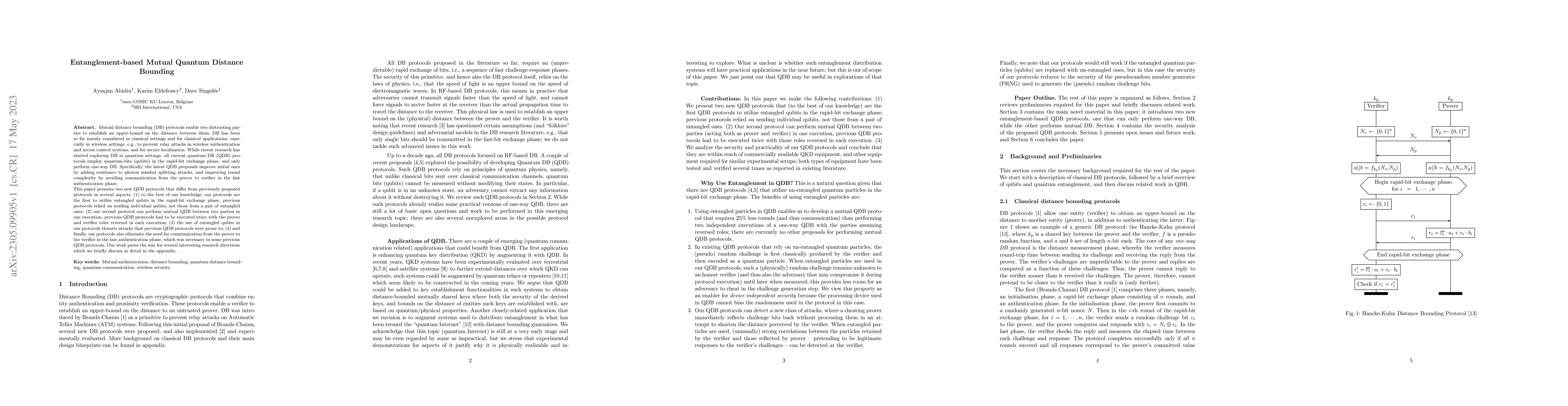 Thumbnail for Entanglement-based Mutual Quantum Distance Bounding