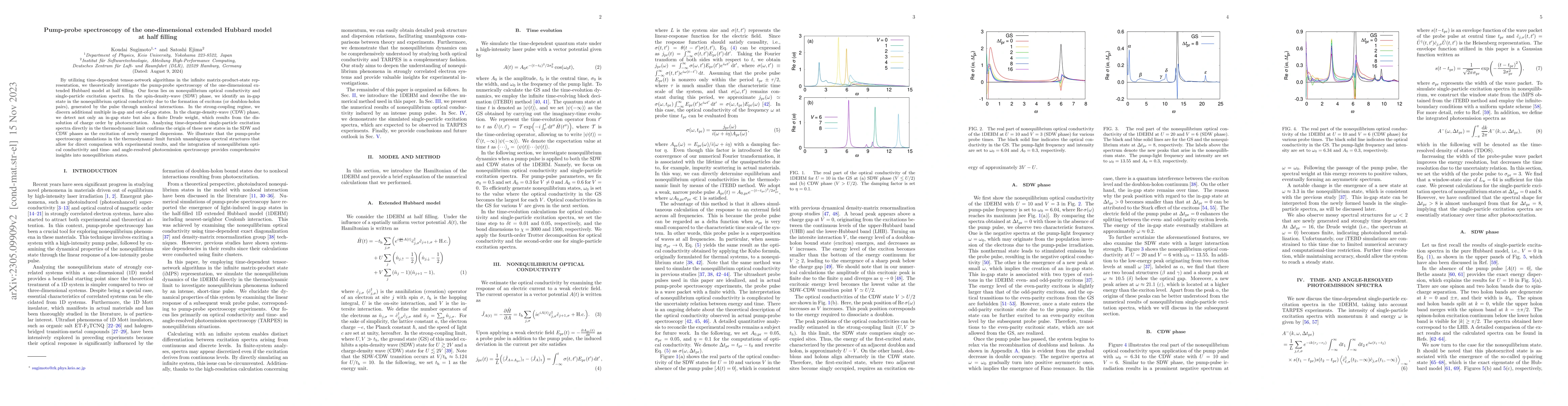 Thumbnail for Pump-probe spectroscopy of the one-dimensional extended Hubbard model at
  half filling