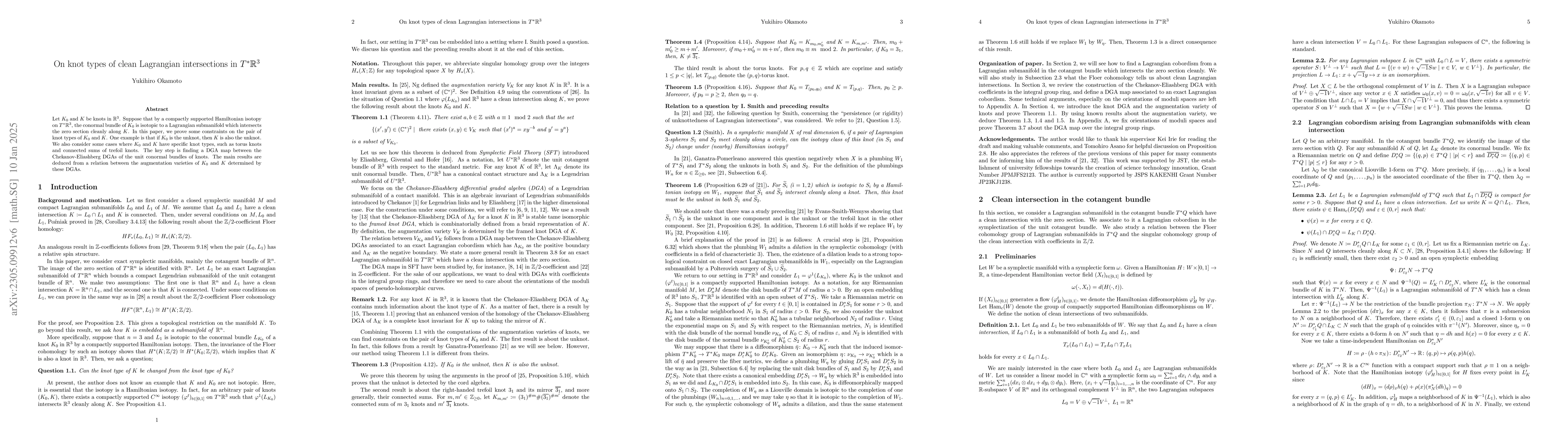 Thumbnail for On knot types of clean Lagrangian intersections in $T^*\mathbb{R}^3$