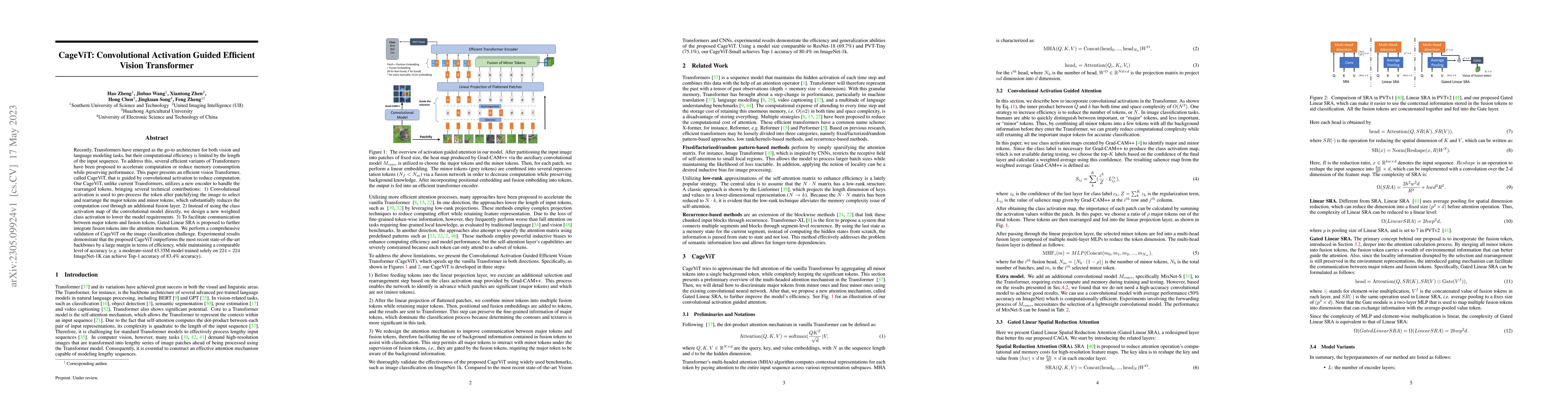 Thumbnail for CageViT: Convolutional Activation Guided Efficient Vision Transformer