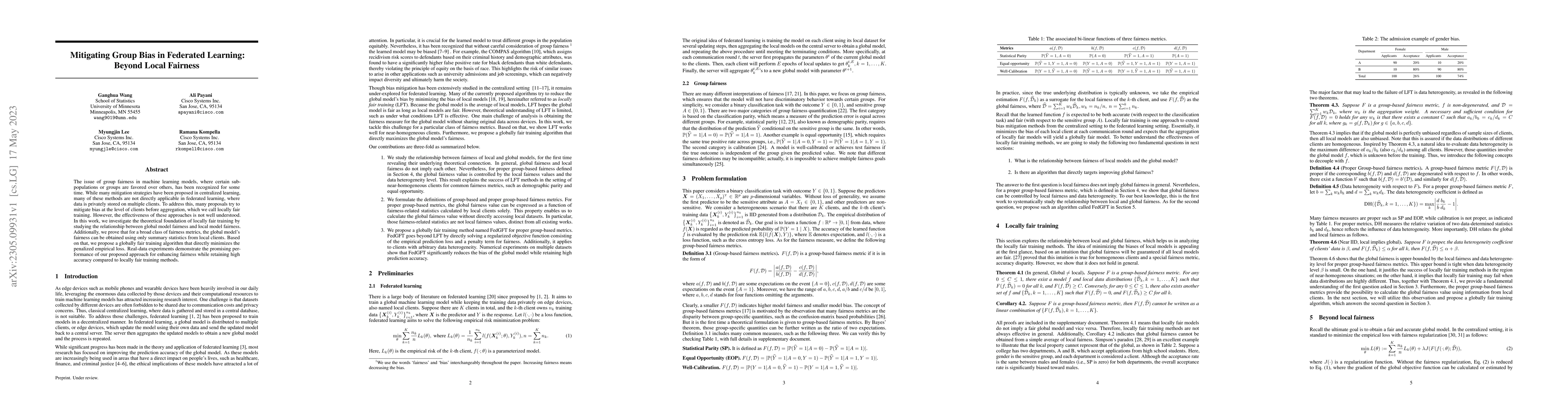 Thumbnail for Mitigating Group Bias in Federated Learning: Beyond Local Fairness