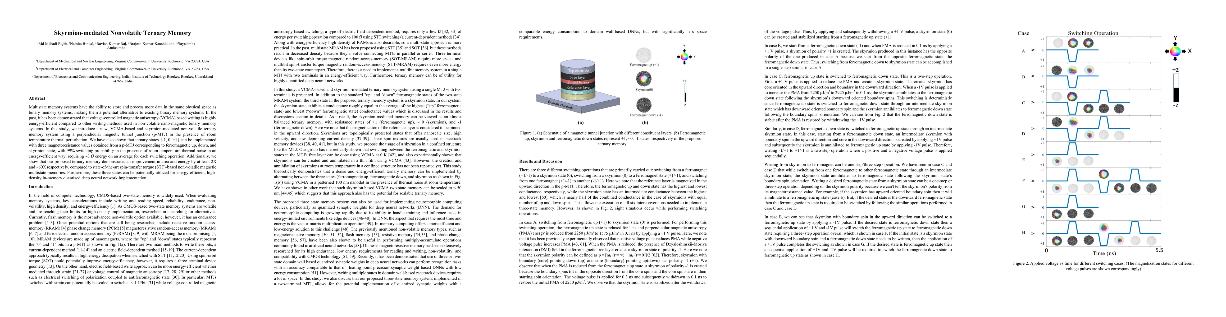 Thumbnail for Skyrmion-mediated Nonvolatile Ternary Memory