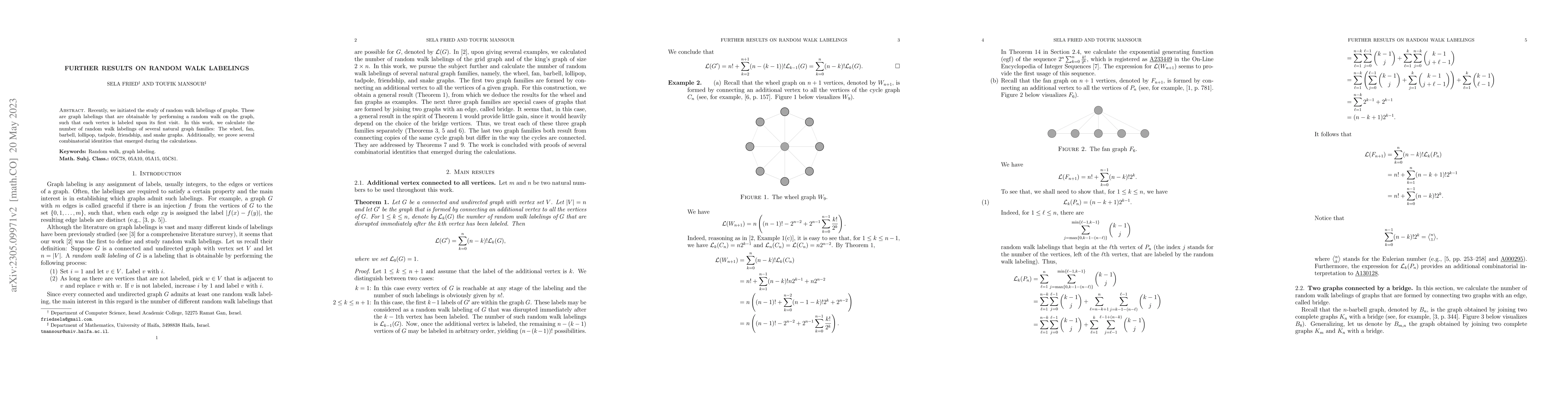 Thumbnail for Further Results on Random Walk Labelings