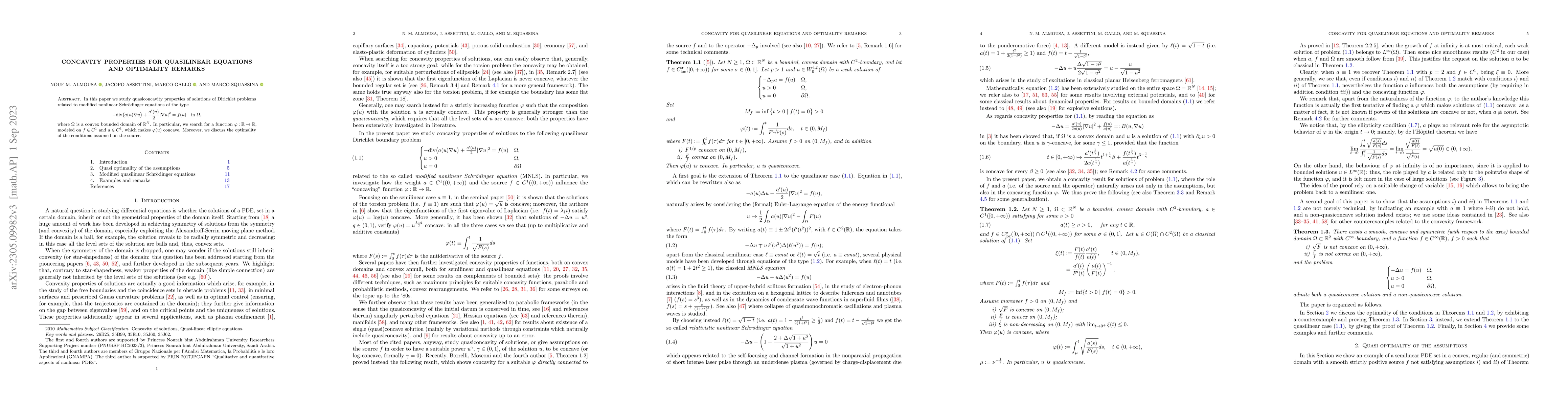 Thumbnail for Concavity properties for quasilinear equations and optimality remarks