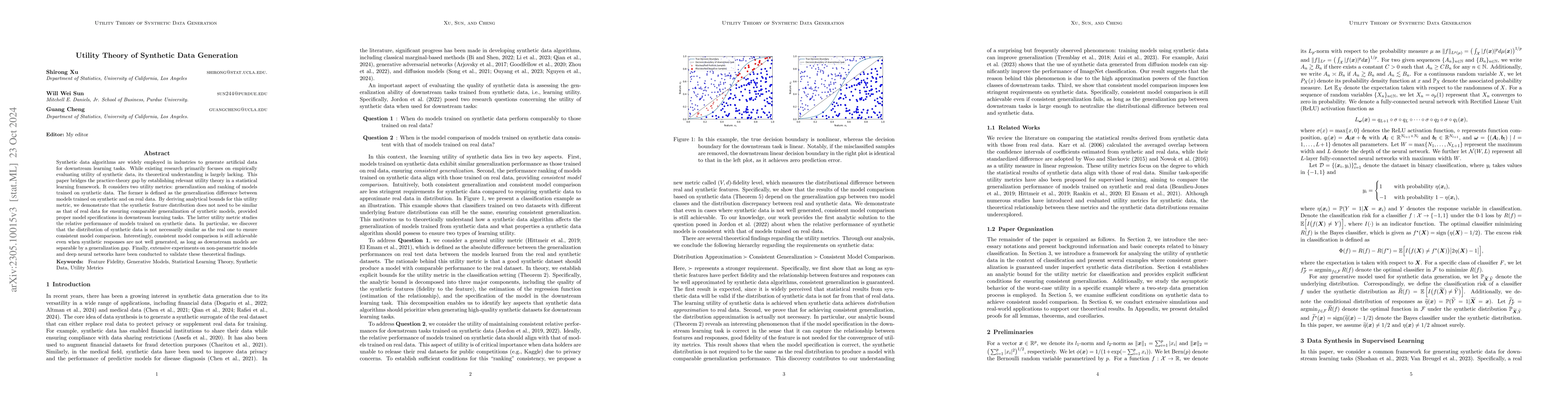 Thumbnail for Utility Theory of Synthetic Data Generation