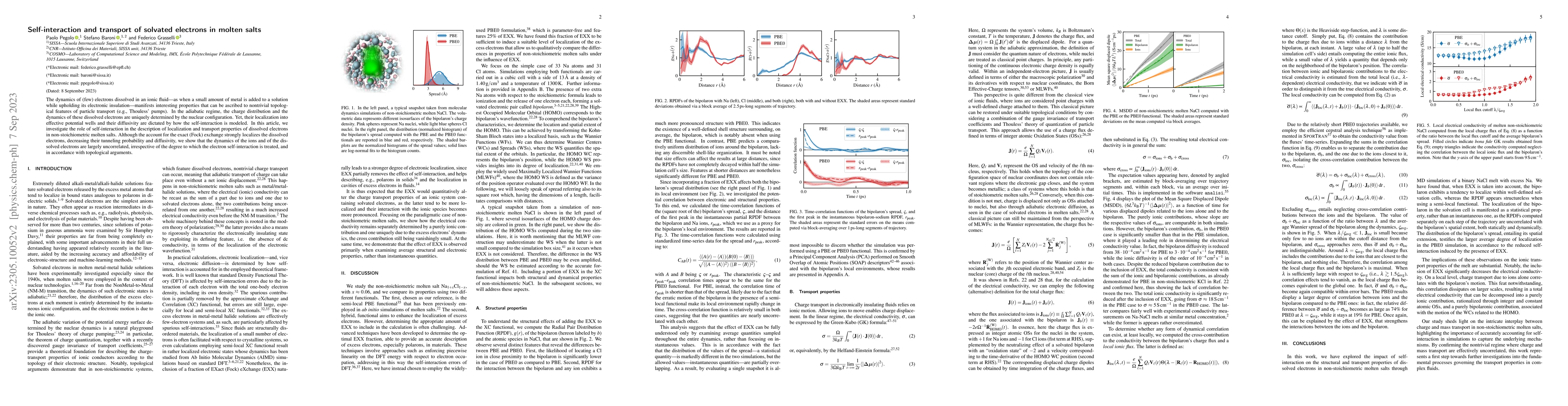Thumbnail for Self-interaction and transport of solvated electrons in molten salts