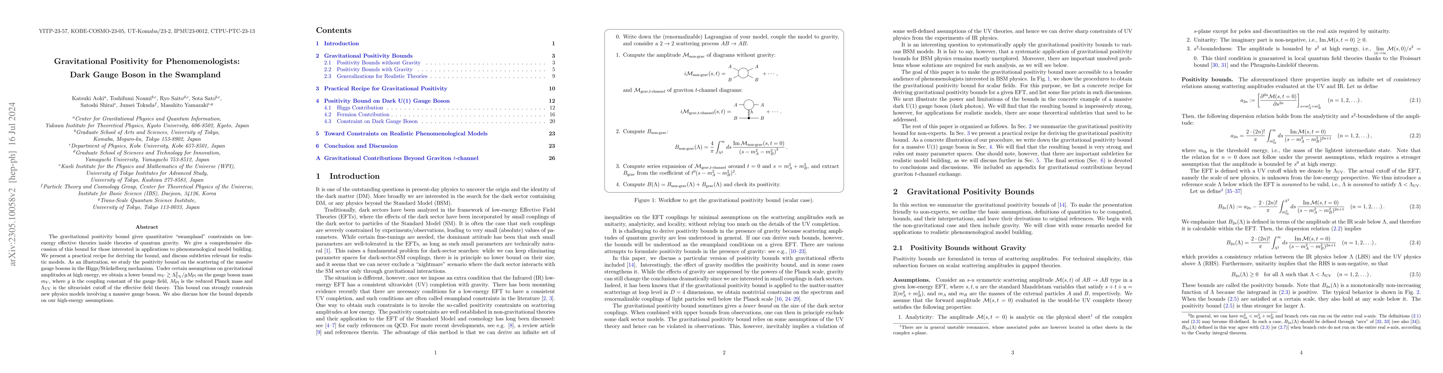 Thumbnail for Gravitational Positivity for Phenomenologists: Dark Gauge Boson in the
  Swampland