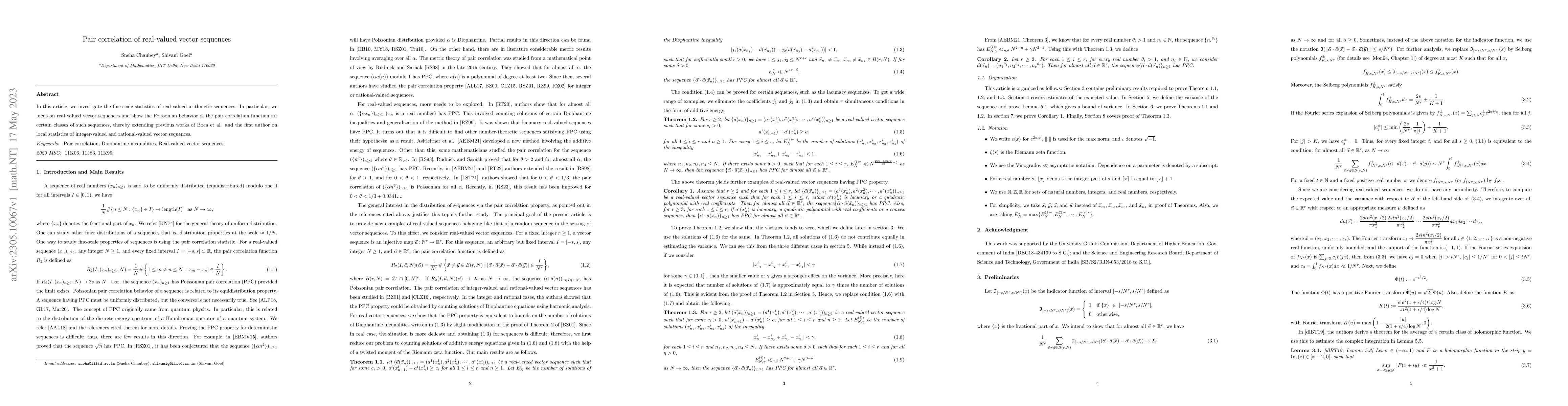 Thumbnail for Pair correlation of real-valued vector sequences