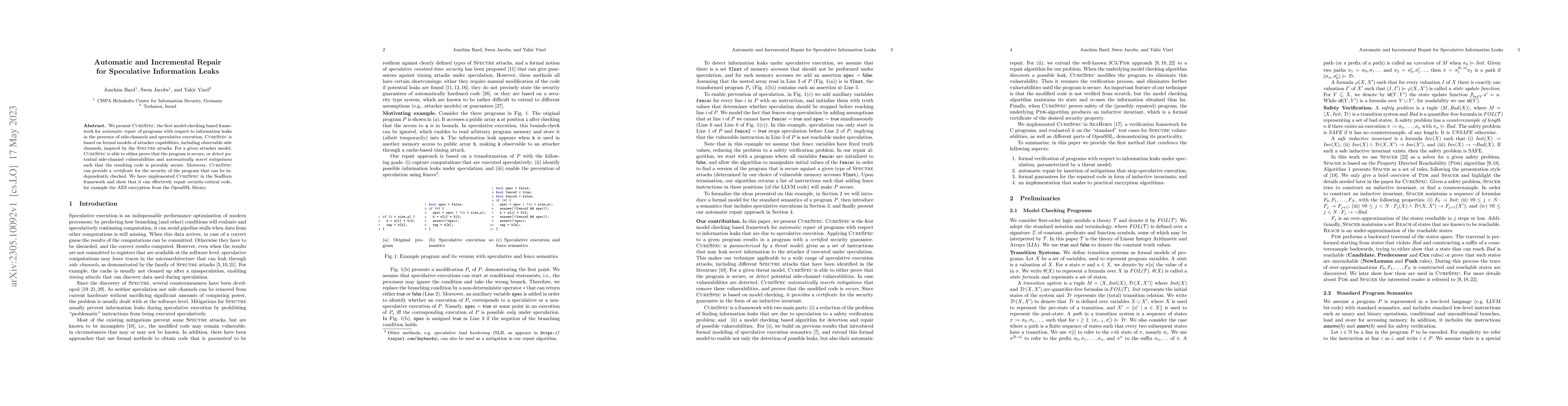 Thumbnail for Automatic and Incremental Repair for Speculative Information Leaks