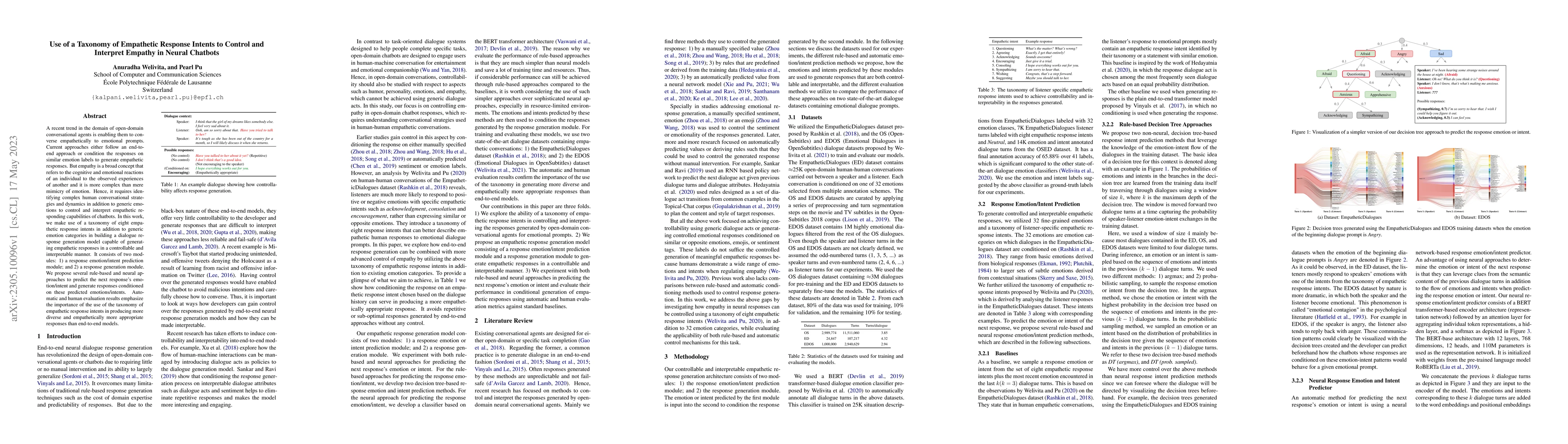 Thumbnail for Use of a Taxonomy of Empathetic Response Intents to Control and
  Interpret Empathy in Neural Chatbots