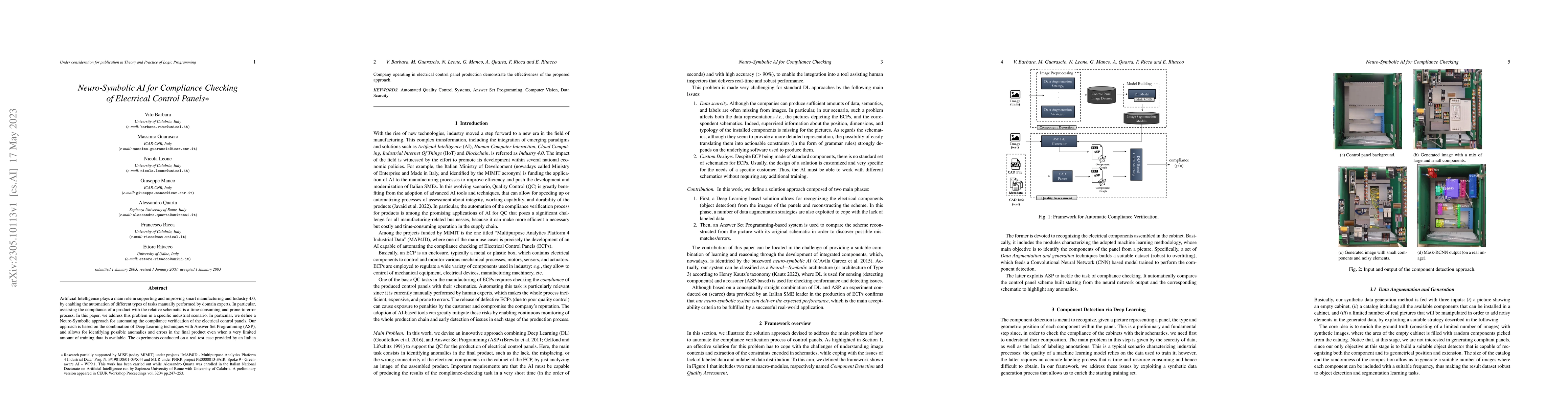 Thumbnail for Neuro-Symbolic AI for Compliance Checking of Electrical Control Panels