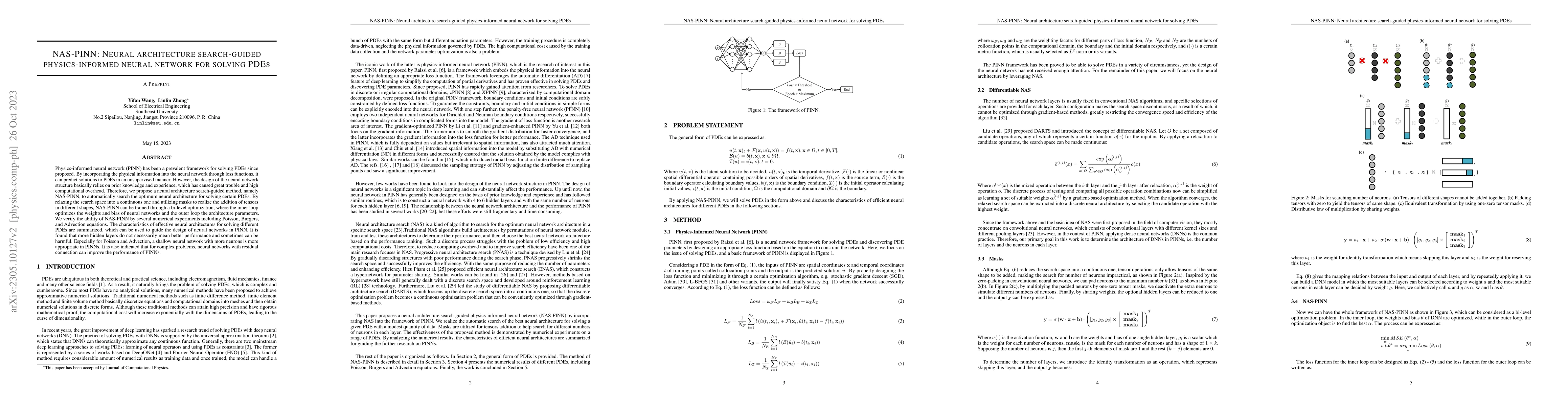 Thumbnail for NAS-PINN: Neural architecture search-guided physics-informed neural
  network for solving PDEs