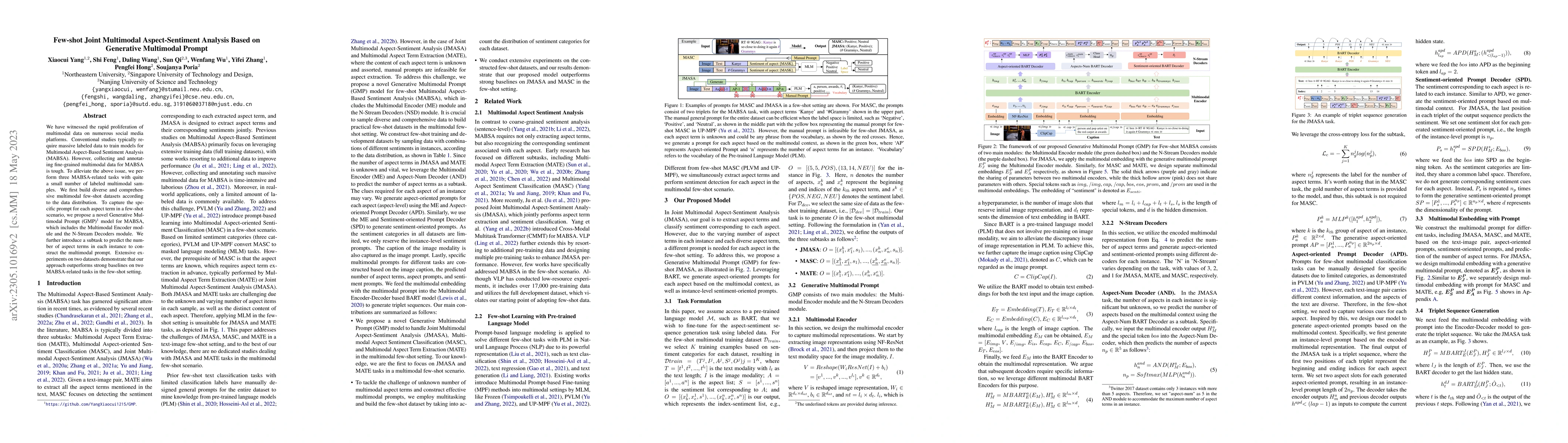 Thumbnail for Few-shot Joint Multimodal Aspect-Sentiment Analysis Based on Generative
  Multimodal Prompt