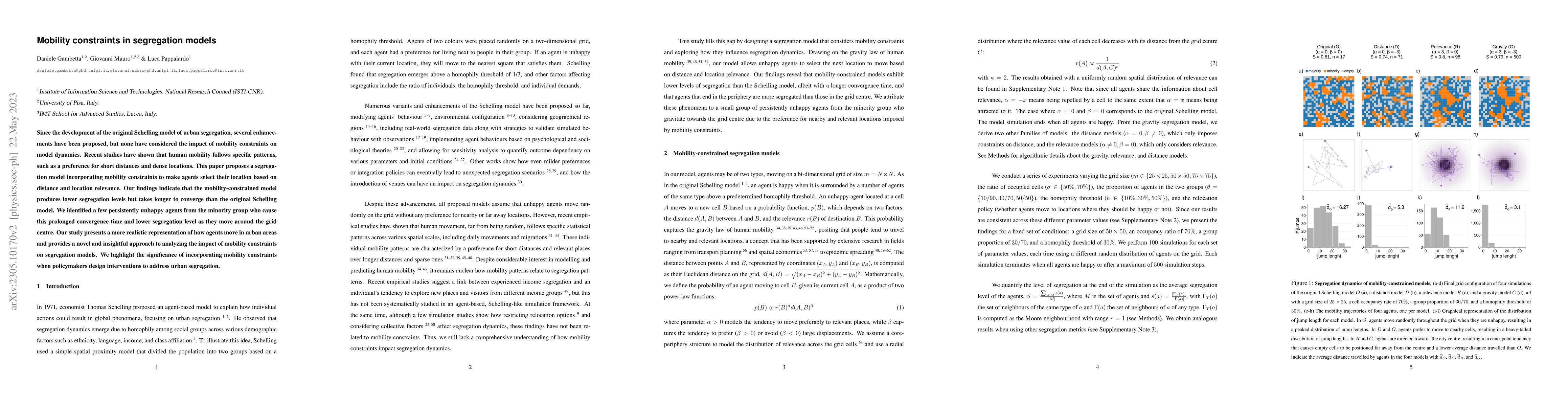 Thumbnail for Mobility constraints in segregation models