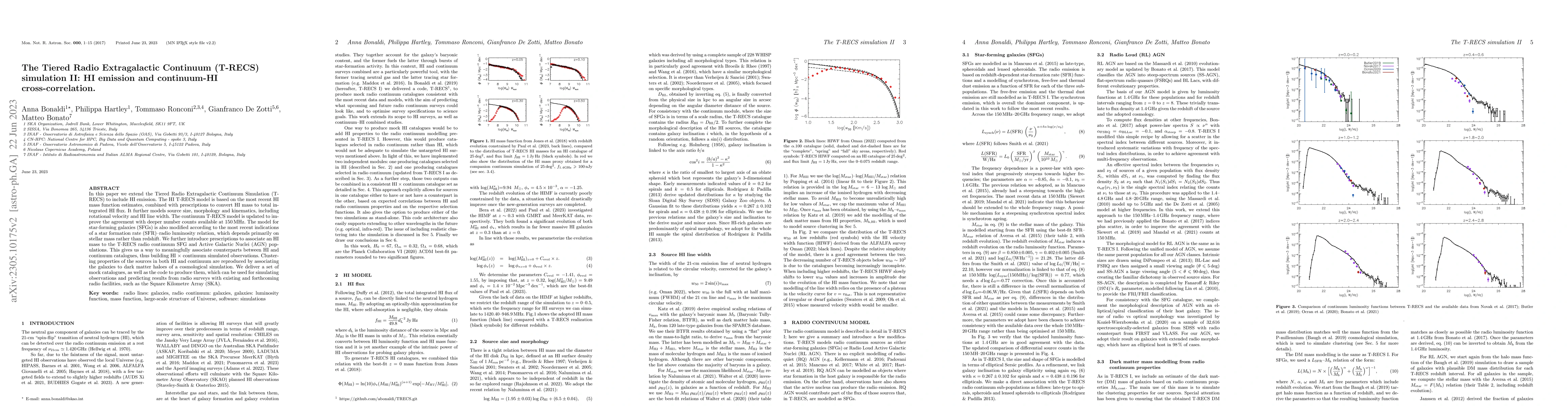 Thumbnail for The Tiered Radio Extragalactic Continuum (T-RECS) simulation II: HI
  emission and continuum-HI cross-correlation