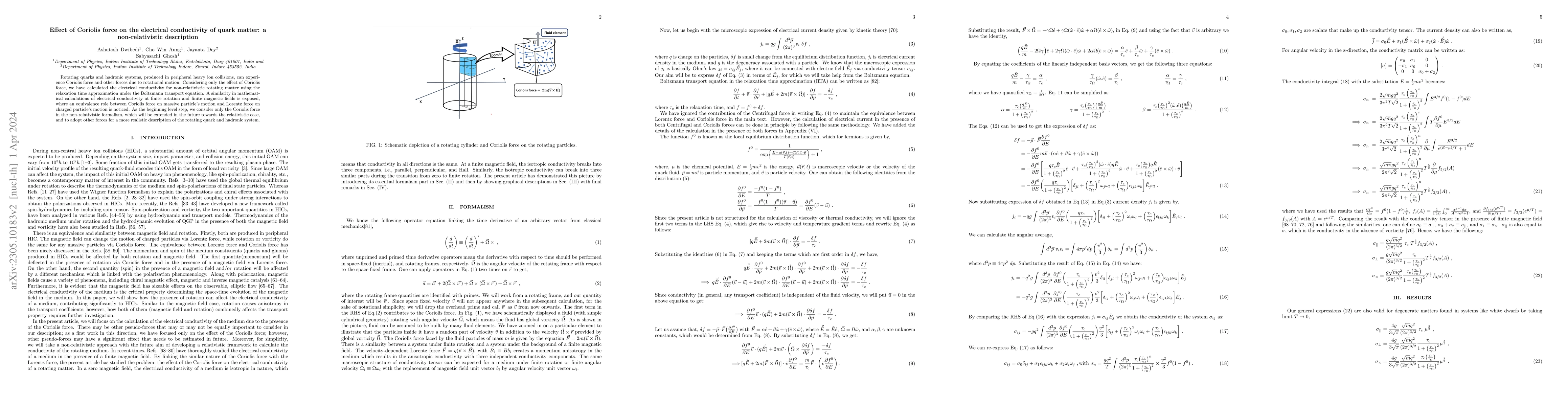 Thumbnail for Effect of the Coriolis force on the electrical conductivity of quark
  matter: A nonrelativistic description