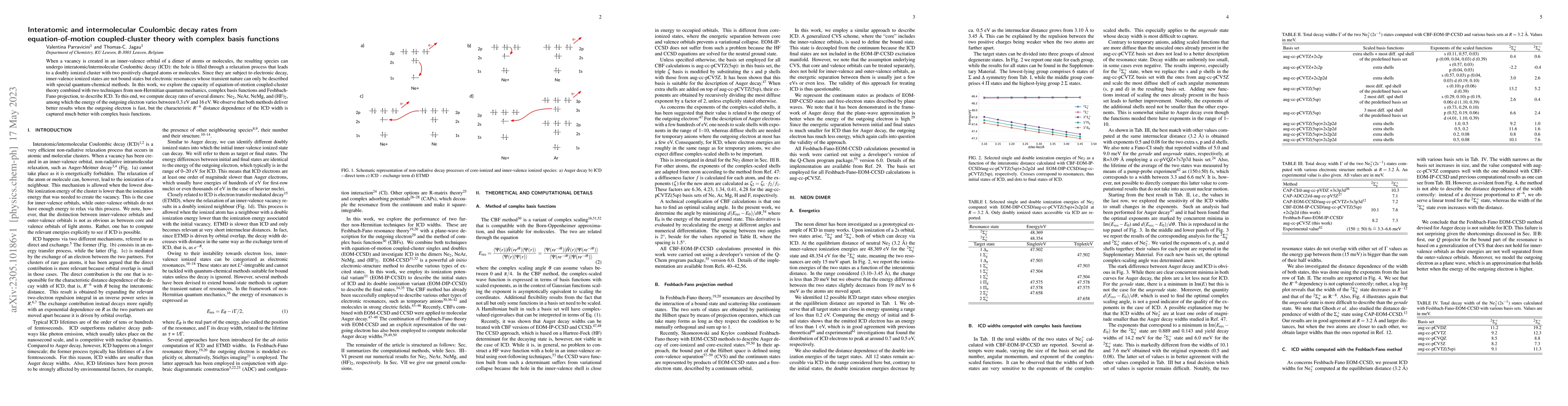 Thumbnail for Interatomic and intermolecular Coulombic decay rates from
  equation-of-motion coupled-cluster theory with complex basis functions