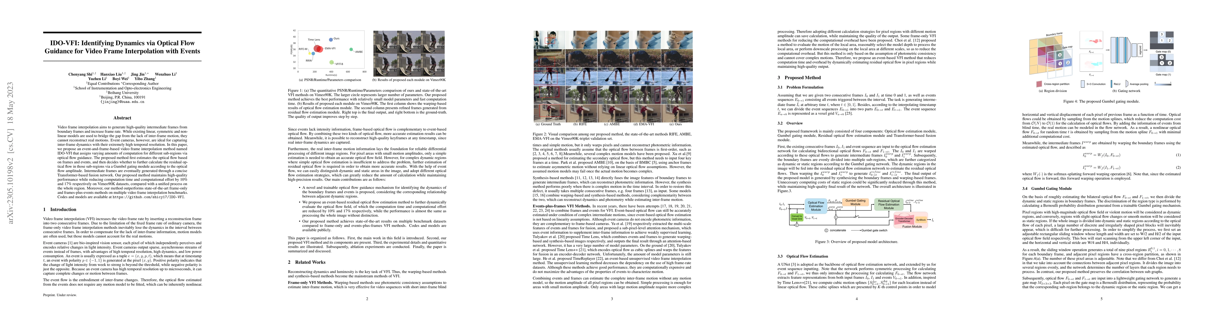 Thumbnail for IDO-VFI: Identifying Dynamics via Optical Flow Guidance for Video Frame
  Interpolation with Events