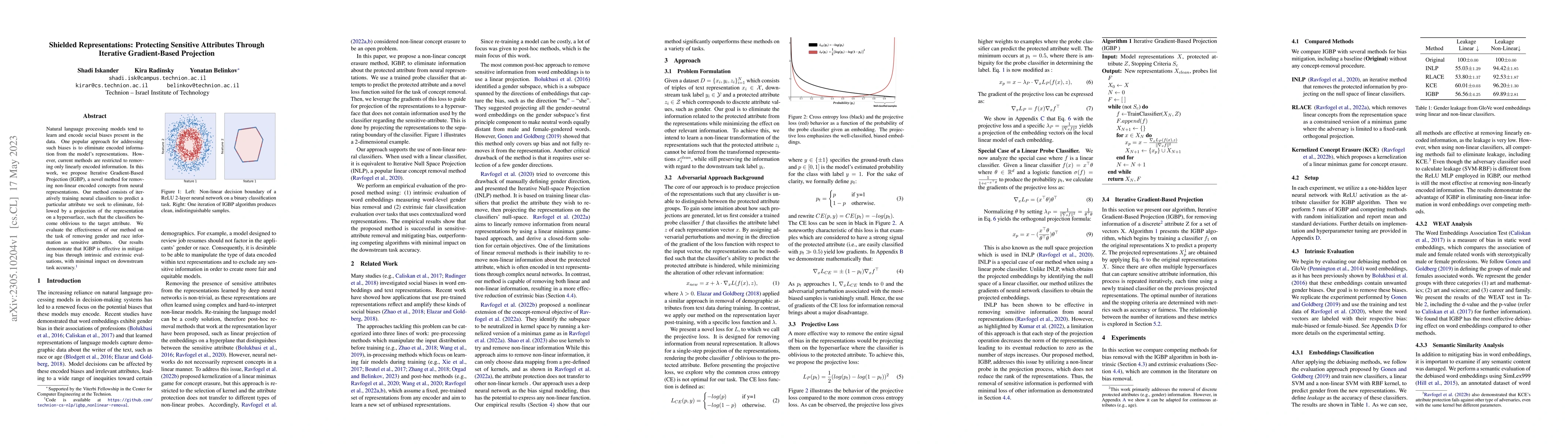 Thumbnail for Shielded Representations: Protecting Sensitive Attributes Through
  Iterative Gradient-Based Projection