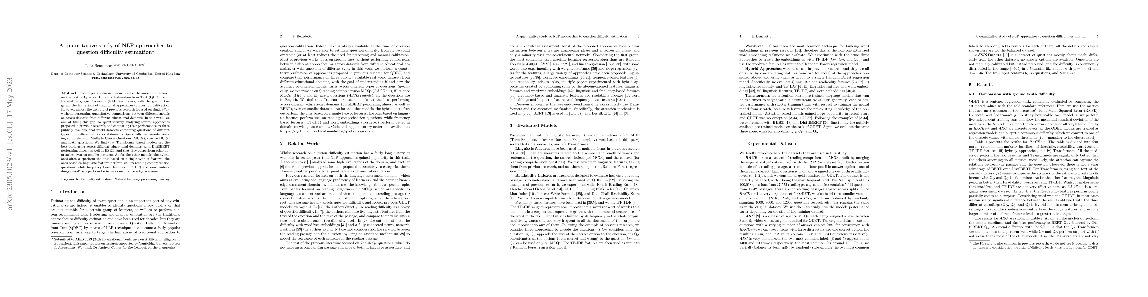 Thumbnail for A quantitative study of NLP approaches to question difficulty estimation
