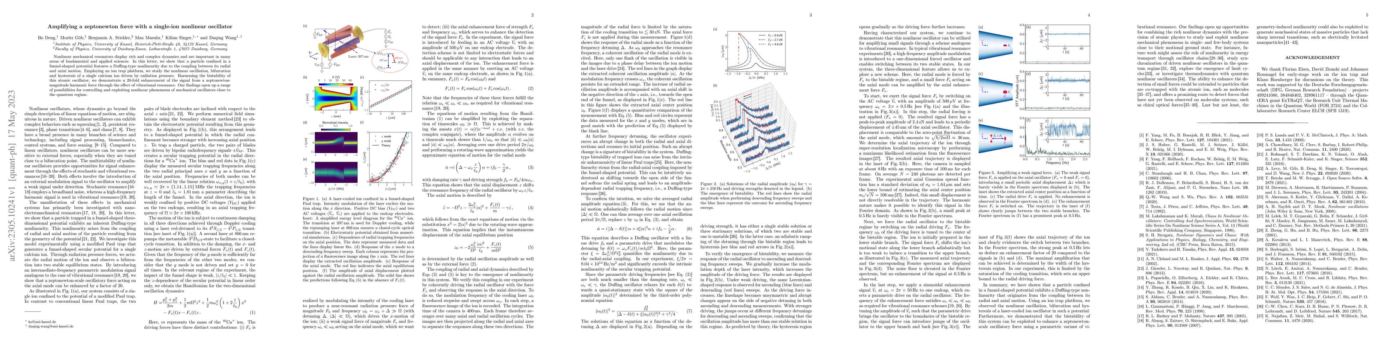 Thumbnail for Amplifying a zeptonewton force with a single-ion nonlinear oscillator