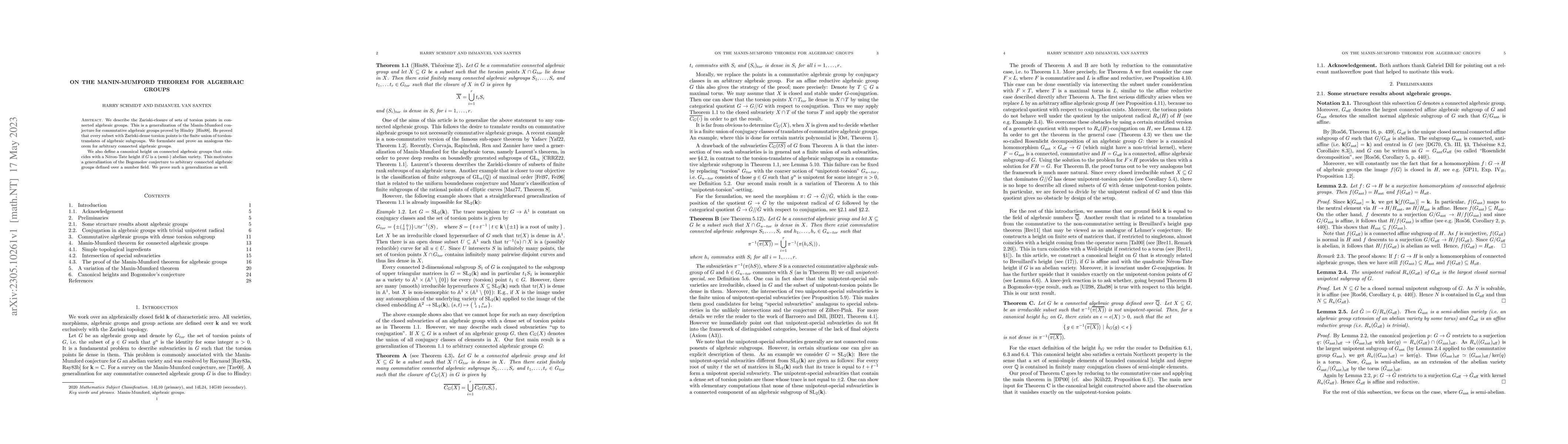 Thumbnail for On the Manin-Mumford Theorem for Algebraic Groups