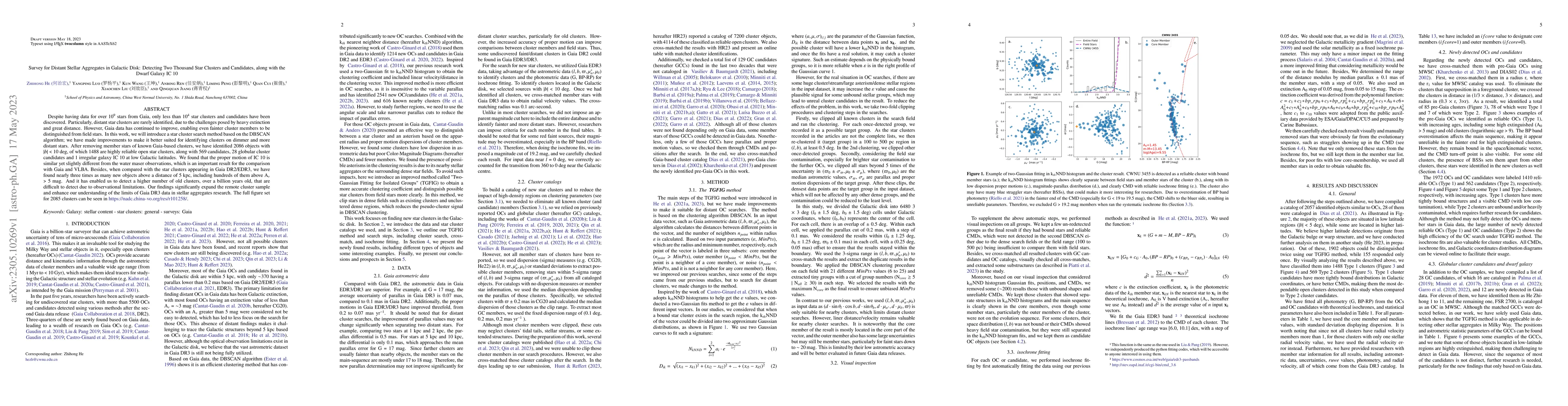 Thumbnail for Survey for Distant Stellar Aggregates in Galactic Disk: Detecting Two
  Thousand Star Clusters and Candidates, along with the Dwarf Galaxy IC10