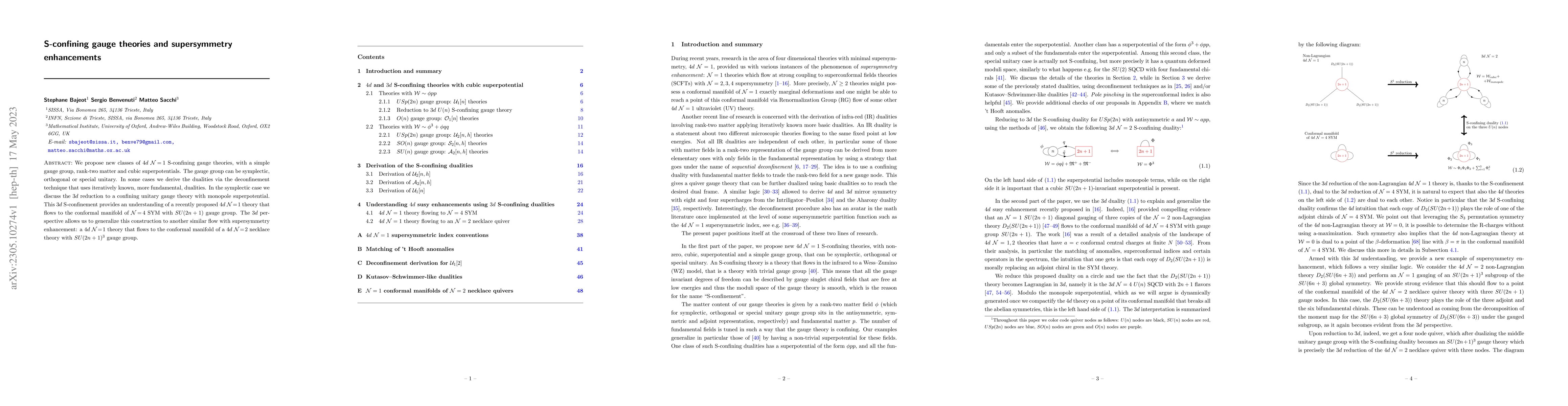 Thumbnail for S-confining gauge theories and supersymmetry enhancements